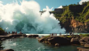 Bali's Angel's Billabong Battled by Monstrous Rogue Waves: Tourists Flee as Danger Strikes! (Shocking Video Inside)