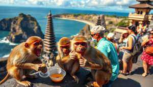 Bali's Mischievous Monkeys: The Ultimate Theft-For-Food Scam Shocking Tourists at Uluwatu Temple!