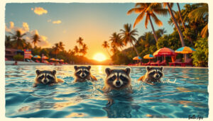 Bali Unveils Unforgettable Swimming Experience: Dive Into the Wild with Racoon Buddies!