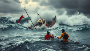 Turbulent Seas: Bali Tourist Boat Capsizes in Sudden Storm, Fisherman and Tourist Rescued After Harrowing Ordeal!