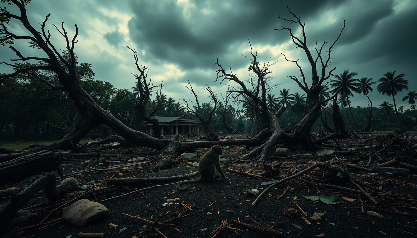 Tragedy Strikes Bali: One Dead and Sangeh Monkey Forest Left in Ruins After Devastating Storm