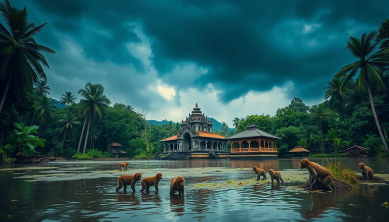 Tragedy Strikes Bali Sangeh Monkey Forest: One Dead and Temple Devastated by Unprecedented Rainfall