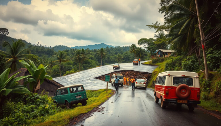 Ubud Road Collapse: Bali Day Trips Disrupted as Heavy Rain Causes Major Traffic Chaos!